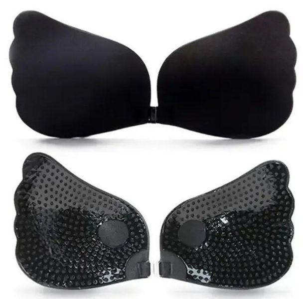 Невидим бюстгальтер Fly-Bra, силиконов бюст без презрамки, Fly Bra Вълни, самозалепващ лиф без презрамки, цвят черен, размер A Fly-Bra-1005 снимка